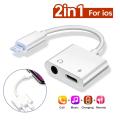 2 in 1 Dual Port Splitter Gaming Adapter for iPhone , Lightning Headphone Jack Audio & Charger Earpods Earphones Connector Compatible for iphone 7/ 7 Plus 8/8 Plus/ X/Xsmax 11/ 11 pro max 12/12pro max 13/ 13pro max. 