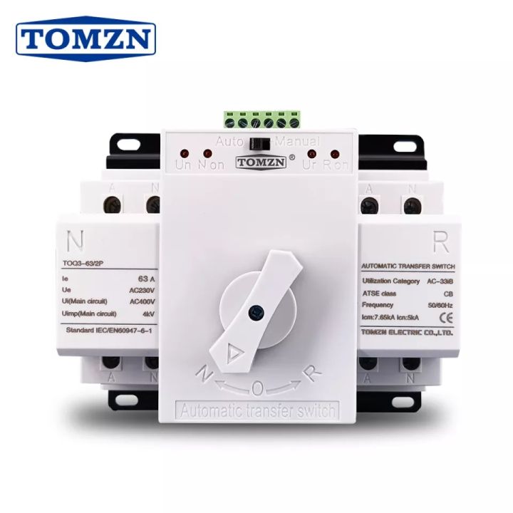 Original Tomzn Dual Power Automatic Transfer Switch ATS Electrical Selector Switches High Power Pure Silver Connector 2 POLE 4 POLE 100A 125A 63A Generator Changeover ON OFF Panel Circuit Board ATS Card Solar Inverter Switch Relay Timer Wapda  Selector