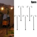 5Pcs Lattice Mast Light HO 1:87 Scale Train Layout Decoration Crafts. 