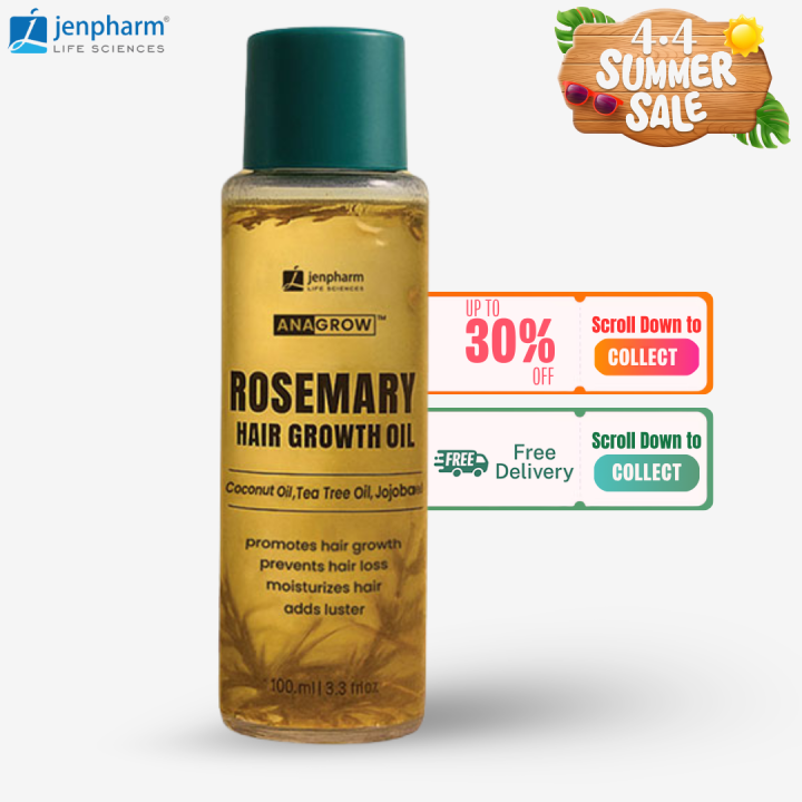 Jenpharm - Anagrow Rosemary Hair Oil for Men And Women 100% Natural And Organic Hair Care - Reduces Hair Fall | Promotes Hair Growth
