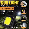 Rechargeable light Keychain Mini Small Flashlight 3 Light Modes Portable Pocket Light with Folding Bracket Bottle Opener and Magnet Base for Fishing, Walking and Camping. 