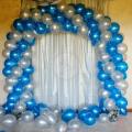 Happy Birthday Silver with Blue & Black Balloons Theme Set For Birthday Decoration and Celebrations. 