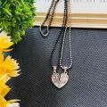 2x Best Friends Broken Heart Necklace Pendant Locket with Chain for Boys & Girls. 