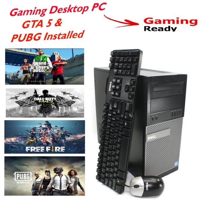 OptiPlex 790 Tower Gaming PC Core i5 2nd generation 8GB RAM 500GB Hard free Keyboard Mouse GTA5-PUBG-CALL OF DUTY-FREEFIRE Games installed