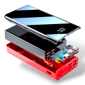 Royal R3 30000 Mah Power Bank Portable Power Bank with Digital Display, Mirror Reflective Portable power bank with Four Outputs for Iphone Android Phones Mirror design. 