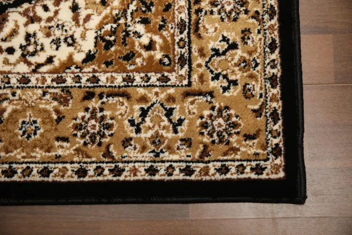 Nayyer%20Carpets%20-%20Black%20&%20Beige%20Medallion%20Traditional%20Design%20Rug%20-%20Image%202