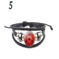 Uchiha Clan Rinnegan Sharingan Eye Bracelet Anime Braided Leather Bracelet Cosplay Jewelry A912. 