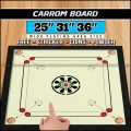 25' 31' & 36' inch Wooden Carrom Board Game With Striker and Coins Set. 