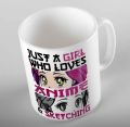 Anime Girl Mug Just A Girl Who Loves Anime Japanese adjustable cup. 
