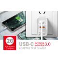 USB C Charger Block Fast Charging Multiport Wall Charger [PD 20W USB-C & QC 3.0 USB Port] for IP 15 Pro max, i Pad, Samsung, Google, Galaxy & More. 