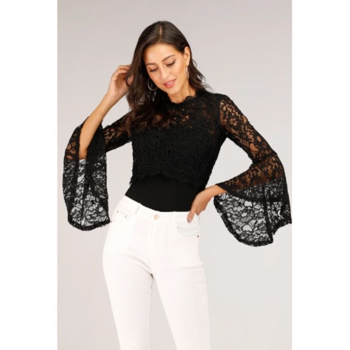 Mantra%20Black%20Lace%20Top%20With%20Flared%20Sleeves%20For%20Women%20-%2054496WTB%20-%20Image%204
