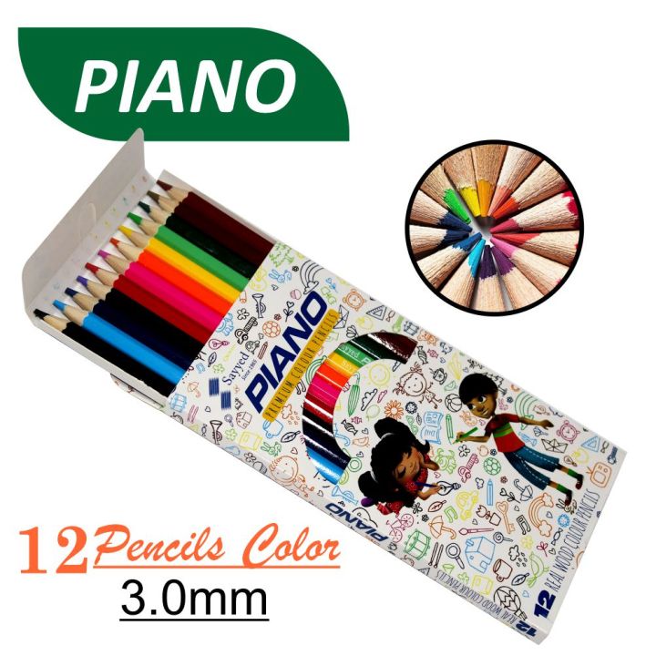 Premium Real Wood Color Pencils ( Set of 12 ) Colors Full Size-4158