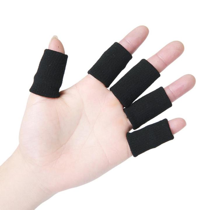 10 x Fingers Brace Splint Sleeve Sport Elastic Thumb Support Wrap Tube Black
