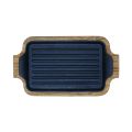 Cast Iron Sizzler 10" Grill , Krucible Kitchen, Non Stick Sizzling Plates, , Sizzler plate with Wooden Base. 