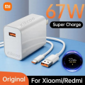 Original 100% Xiaomi Mi 67W Turbo Fast Charger With Free 6A Super Fast Turbo Charging Cable Type C for Xiaomi 11 Pro & Xiaomi 11 Ultra Mi 11T, Poco F3, Poco X3 GT, Poco F3 GT Redmi 10 Pro, Mi 10T, Poco M3-33W, 55W. 