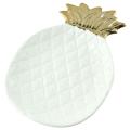 New Pineapple Spoon Rest 7.6 X 5.2 Inches Ceramic Spoon Holder White Utensil Rest Stove Top. 