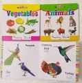 Pack Of 4 Board Books For Kids - Vegetables, Fruit, Birds and Animals - Medium Size - Hard Bound Book For Kids- Kids Books For Early Learning- Reading Book For Kids. 