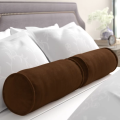 Velvet Bolster Round Pillow (Set of 2). 