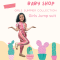 Jump Suit for kids Girls-Summer Cotton Jump Suit Romper Bodysuit for Kids Girls- Size 2 To 10 Years. 