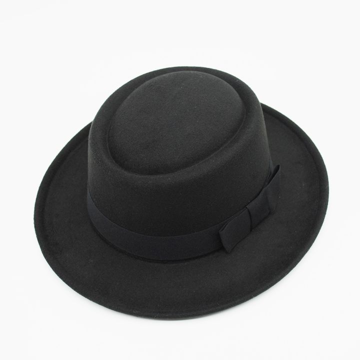 Fedoras Hats Men's Vintage Felt Wide Brim Bucket Hats Man Fedora Hats