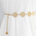 Retro Hollow Out Carved Women Chain Belt Round Metal Adjustable Thin Waist Chain Belts Dress Pants Decorative Waistbands Straps. 