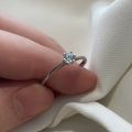 Crystal Zircon Stone Oval Diamond Ring for girl Engagement Solitaire Ring Size - Gift Boxed Ring. 