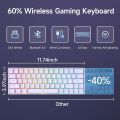 Kemove TMKB T63 60% Wireless RGB Mechanical Gaming Keyboard White. 