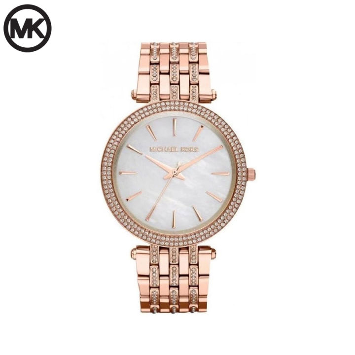 Michael Kors Darci Mother of Pearl Dial Gold Two-Tone Stainless Steel Crystal Ladies Watch MK-3220