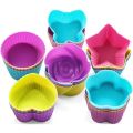 6PCS Silicone Cake Cupcake Cup Cake Tool Bakeware Baking Silicone Mold Cupcake - Multicolor And Random Design will be Delivered. 