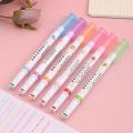 Creative Line Shaped Highlighters 6 Pens Set For Kids Drawing. 