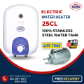 Boss - 25L Electric Water Geyser - KE-SIE-25CL -SS -Steel White. 