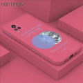 Hontinga for Vivo V20 / V20 2021 Case Side Design Fashion Grey Eearth Moon Back Cover Soft Square Edge Pattern Liquid Silicone Trend Phone Cases. 