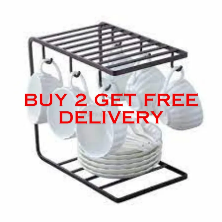 6%20Hook%20Metal%20Mug%20Rack%20Cup%20Holder%20with%202-Tier%20Storage%20Shelf%20for%20Kitchen%20Counter,%20Coffee%20and%20Tea%20Cups%20Organizer,%20Space-Saving%20Drinkware%20Display%20Stand%20-%20Image%206