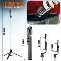 4 in 1 Wireless Selfie Stick & Tripod With Light - 100cm / 170cm With & Without Light - Tripod, Selfie Stick, Selfie Light, Bluetooth Shutter - Foldable & Portable For All Mobile Phones With Detachable Charging Cable - Black & Pink. 
