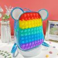 Pop It Backpacks Fidget Cartoon Ears School Bag Children's Cartoons Backpack for Boys and Girls Kindergarten Push Bubble Shoulder Bags Toy. 