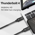 Type-C Cable 40gbps Cable USB C 8K 60Hz Certified 40Gbps Fast Speed PD100W for Macbook Pro Acer USB 4 C422. 