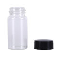 1pcs 20ml small lab glass vials bottles clear containers with black screw cap. 