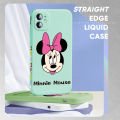 For Samsung A72 5G New Cartoon Minnie Mickey Mouse Design Side Design Phone Case Square Edge Pattern Liquid Silicone Casing Full Cover Camera Shockproof Protective Case. 