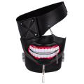 Halloween supplies Tokyo Ghoul Kaneki Ken 3D PU Leather Mask Cosplay Mask 3D One-eyed Mask Halloween mask. 