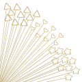 20 Pcs Gold Flower Card Holder Sticks, 12 Inch Metal Wire Floral Picks, Gold Flower Pick Card Holder,Heart, Circle. 