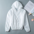 Sunscreen women's 2022 spring and summer new solid color ultra-thin breathable quick-drying UV protection short sunscreen coat women. 