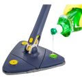 360 Triangle Cleaning Mop - Rotating Microfiber Hands Free Twisting Wringing & Drying Flat Floor Mop Head For Wet or Dry Floor Cleaning, Ceiling, Window, and Wall. 
