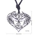 My Shape Celtics Spirit Wolf Pendant Necklace Couple Heart Necklaces Love Norse Wolf Head Animal Jewelry. 