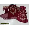 Embroidered sharara With Short Frock. 