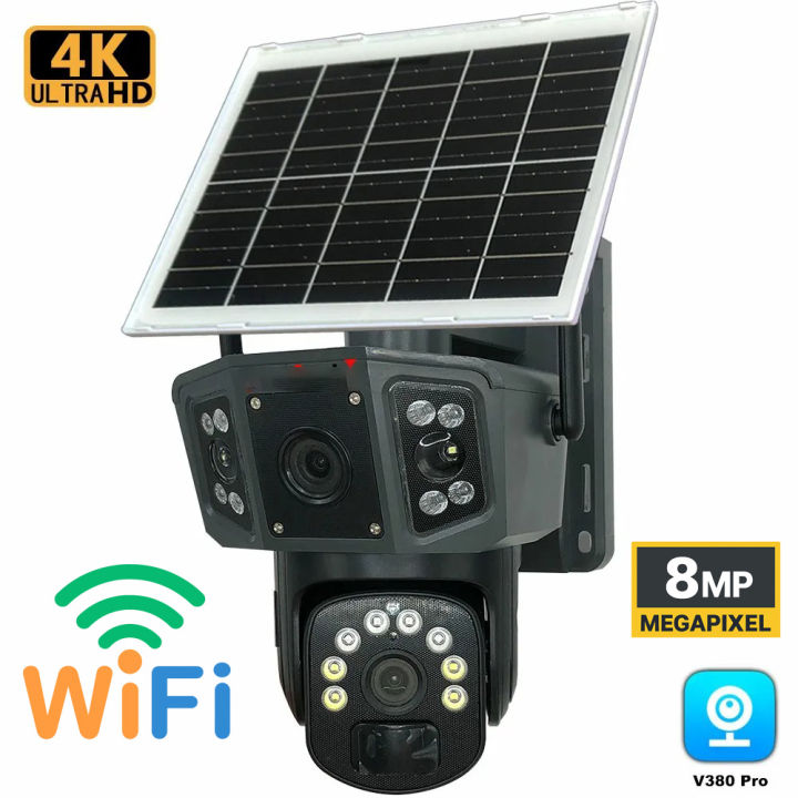 6K 8MP Dual Lens Solar Powered CCTV WiFi Camera | Auto Tracking IP Cam ...