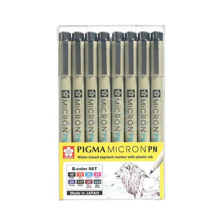 Sakura Pigma Micron PN Set  Pack of 8 Colors Pens