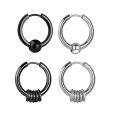 Superman Ruoias 1 Pair Stainless Steel Hoop Earrings for Men Women Small Circle Metal Ball Anti-allergic Ear Buckle Rock Hip Hop Jewelry. 