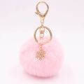 Fur Pom Pom Snow Furry Ball Keychain Faux Fur Keychain Porte Clef Pom-pom De Fourrure Fluffy Bag Charms Rabbit Keychain Keyring. 