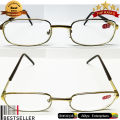 Optical Eye Sight Glasses  Metal Frame -1.25 Eye Sight - Distance View Glasses - Golden Brown Frame - With Case. 