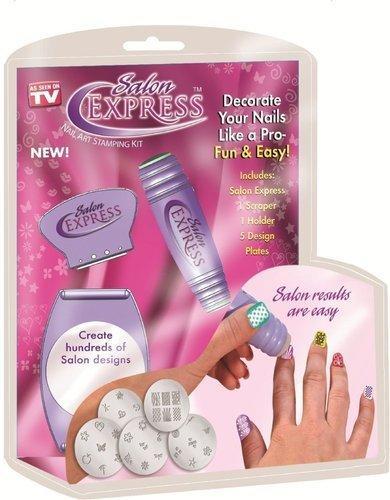 Saloon Express Nail Art Stamping Kit For Women - Purple
